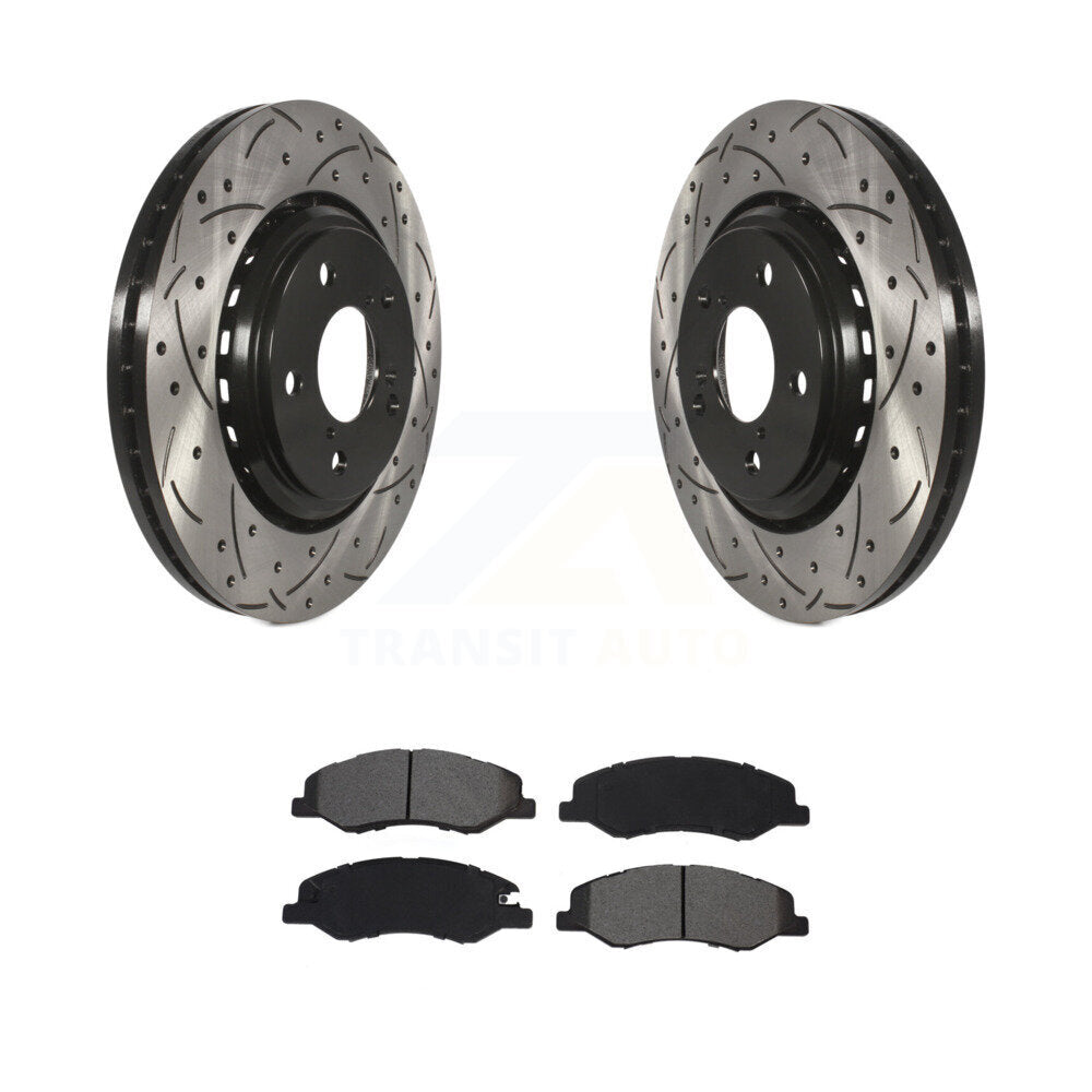 Kit de plaquettes semi-métalliques de Rotor de frein à fente avant percée pour Honda Odysse 2018 – 2023