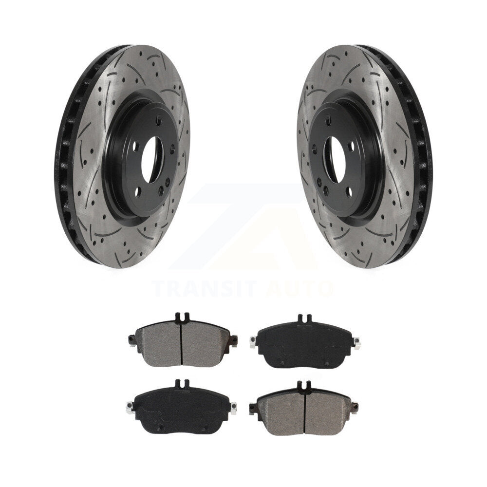 Kit de plaquettes semi-métalliques de Rotor de frein de fente de forage avant pour Mercedes-Benz GLA250 B25