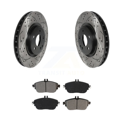 Kit de plaquettes semi-métalliques de Rotor de frein de fente de forage avant pour Mercedes-Benz GLA250 B25