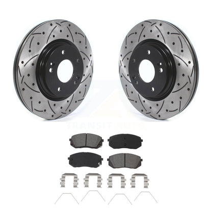Kit de plaquettes semi-métalliques de Rotor de frein à fente avant percée, pour Hyundai Kona Kia Selto