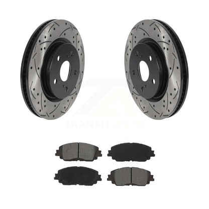 Kit de plaquettes semi-métalliques de Rotor de frein de fente de forage avant pour Toyota RAV4 Camry Coroll