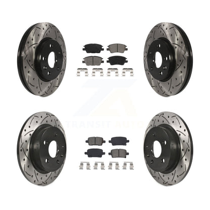 Kit de plaquettes semi-métalliques de Rotor de frein à disque de fente de forage avant et arrière pour Chevrolet Cruz