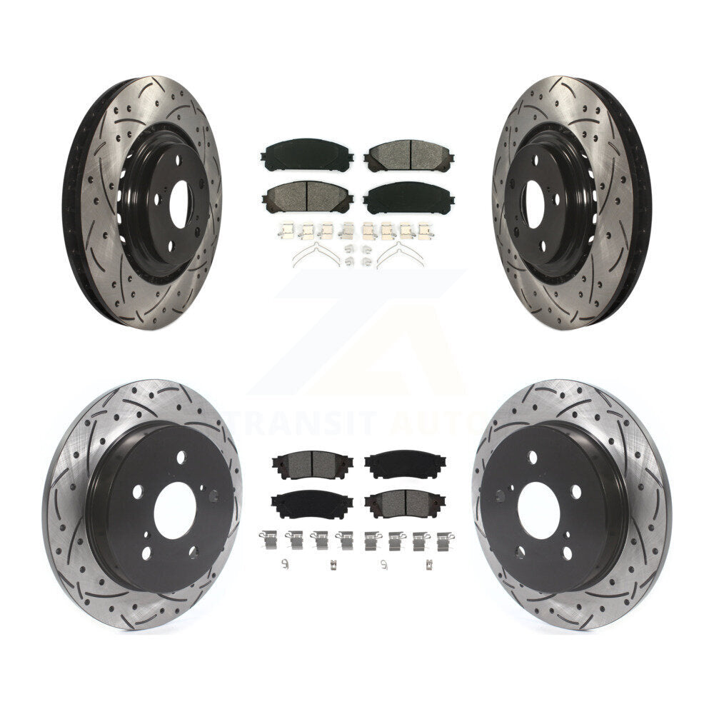 Kit de plaquettes semi-métalliques de Rotor de frein à fente avant et arrière, pour Lexus NX300 NX200