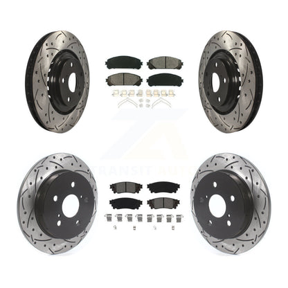 Kit de plaquettes semi-métalliques de Rotor de frein à fente avant et arrière, pour Lexus NX300 NX200