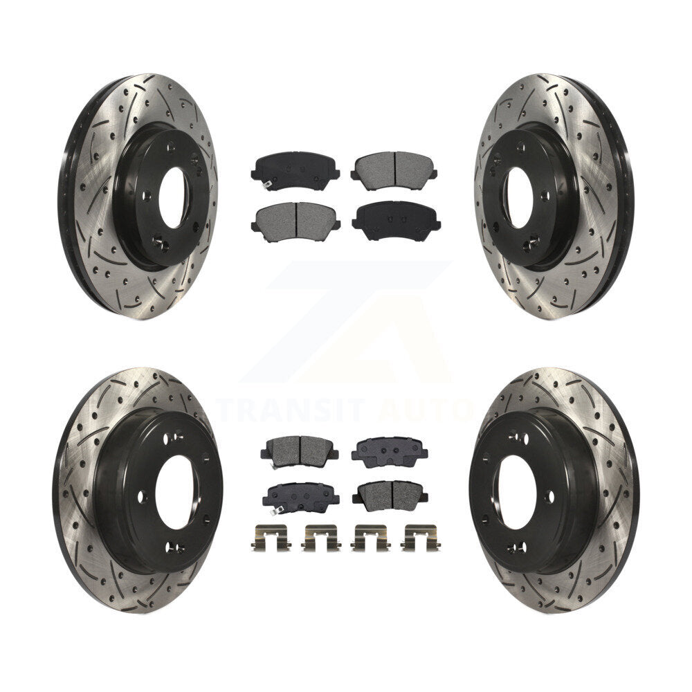 Kit de plaquettes de frein semi-métalliques pour rotors de frein avant et arrière, pour Hyundai Veloster G