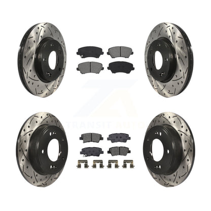 Kit de plaquettes de frein semi-métalliques pour rotors de frein avant et arrière, pour Hyundai Veloster G
