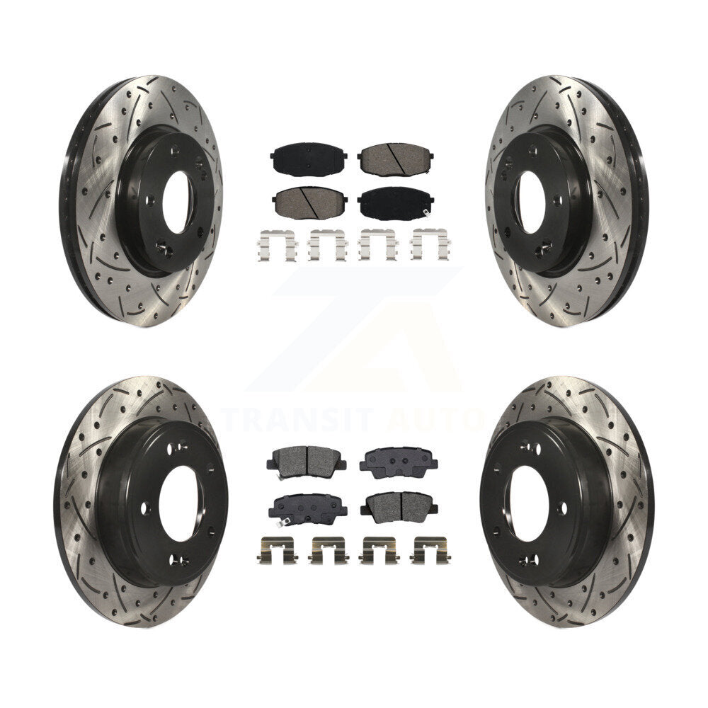 Kit de plaquettes de frein semi-métalliques pour rotors de frein avant et arrière, pour Kia Hyundai Kona G
