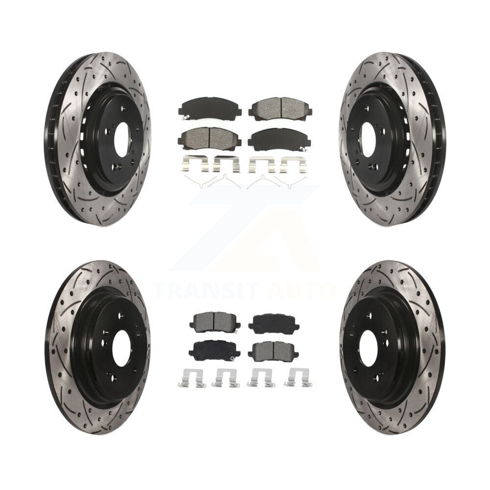Kit de plaquettes de frein semi-métalliques pour rotors de frein avant et arrière pour Acura TL 2015 – 2020