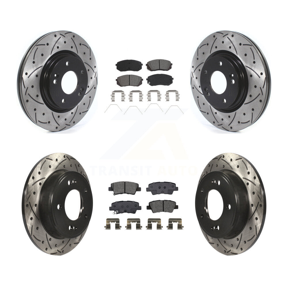 Kit de plaquettes semi-métalliques pour Rotor de frein, fente de perçage avant et arrière, pour Kia Forte5 2021 1.6