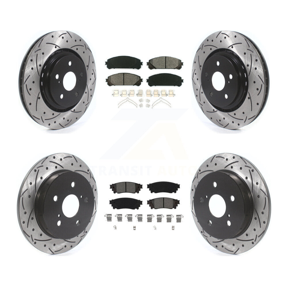 Kit de plaquettes de frein semi-métalliques pour rotors de frein avant et arrière, pour Toyota Camry Avalo