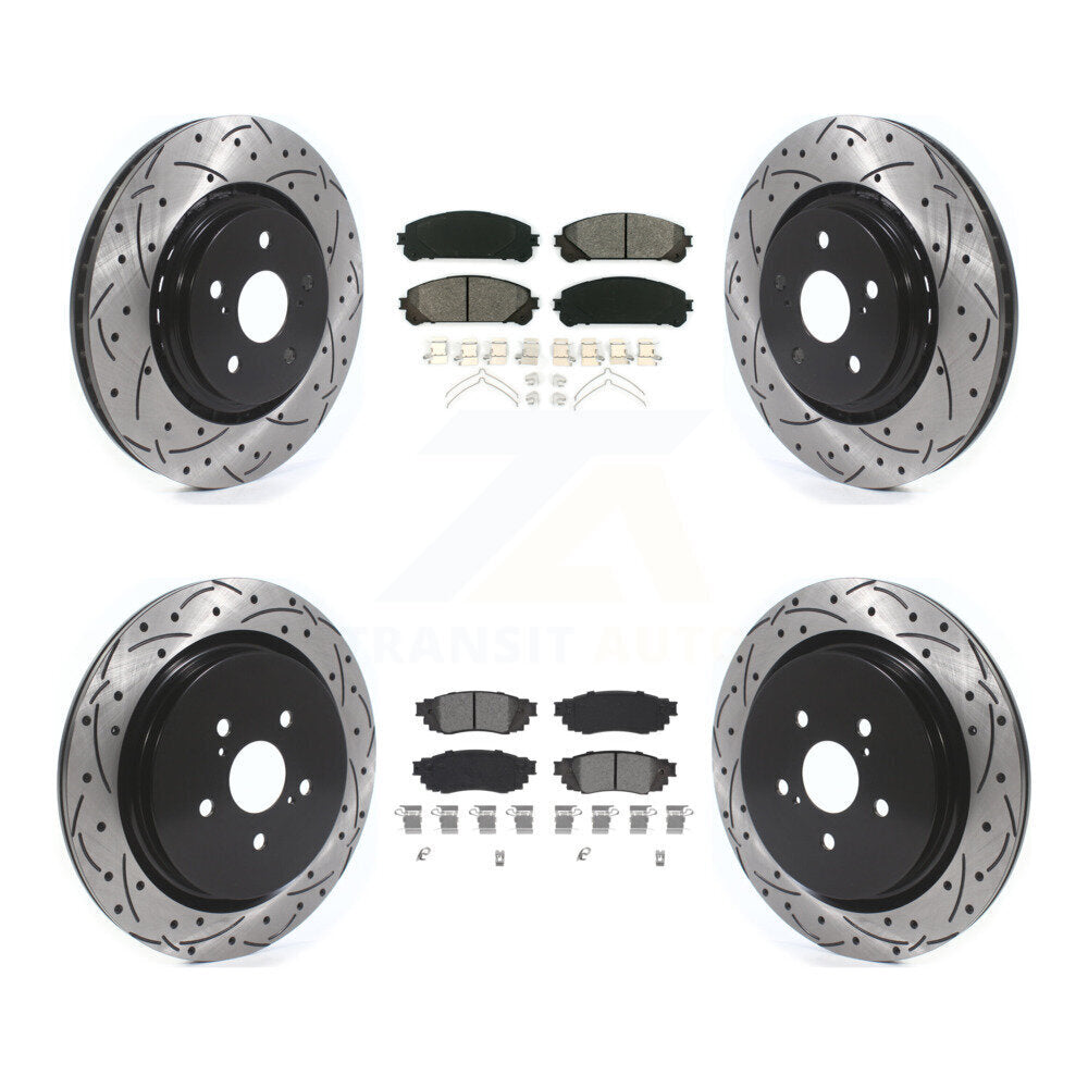 Kit de plaquettes semi-métalliques de Rotor de frein à fente avant et arrière, pour Lexus RX350 RX450