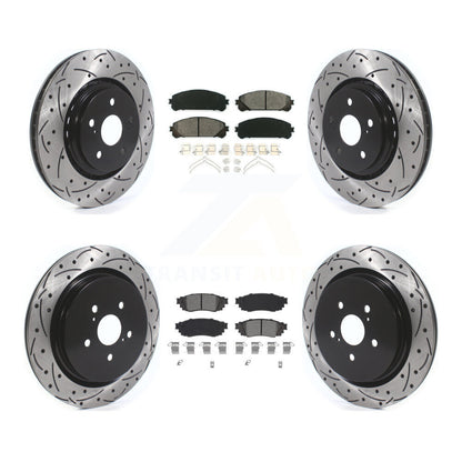 Kit de plaquettes semi-métalliques de Rotor de frein à fente avant et arrière, pour Lexus RX350 RX450