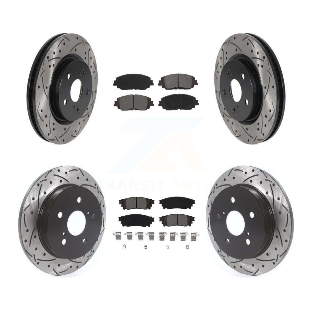 Kit de plaquettes de frein semi-métalliques pour rotors de frein à fente avant et arrière, pour Toyota RAV4 Camr