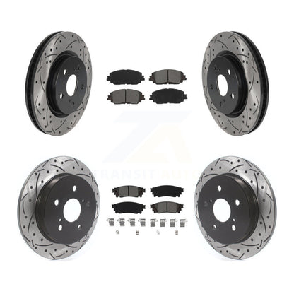 Kit de plaquettes de frein semi-métalliques pour rotors de frein à fente avant et arrière, pour Toyota RAV4 Camr