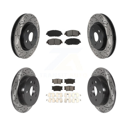 Rotors de frein à disque à fente avant et arrière, Kit de plaquettes semi-métalliques pour Toyota Camr