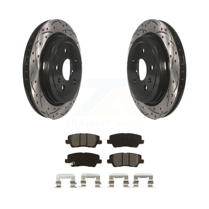Kit de plaquettes semi-métalliques de Rotor de frein à disque à fente percée à revêtement arrière pour Cadillac CT
