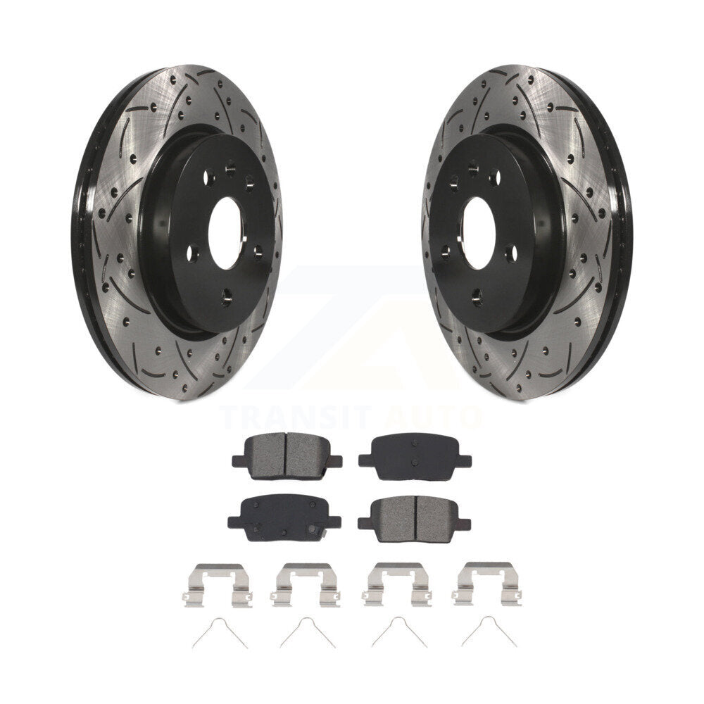 Kit de plaquettes semi-métalliques de Rotors de frein de fente de forage arrière pour Chevrolet Camaro Cadilla