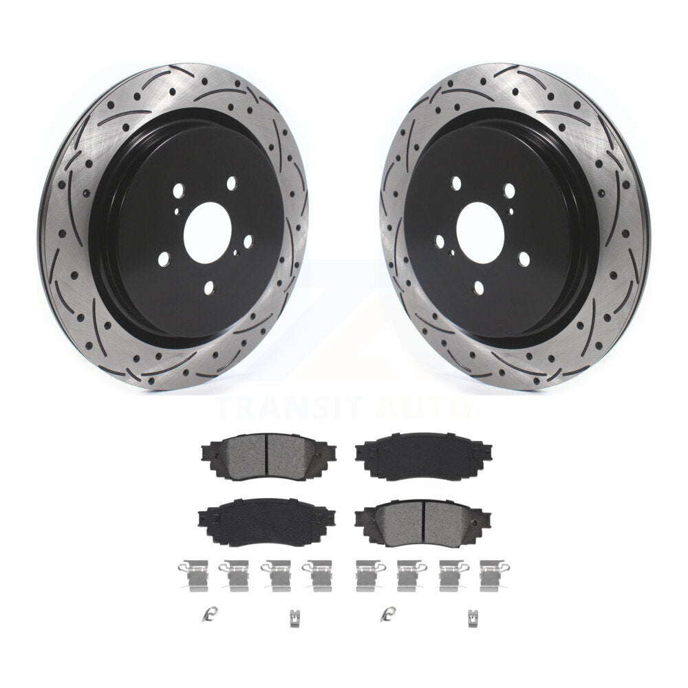 Kit de plaquettes semi-métalliques de Rotors de frein de fente de forage arrière pour Lexus RX350 RX450h RX350
