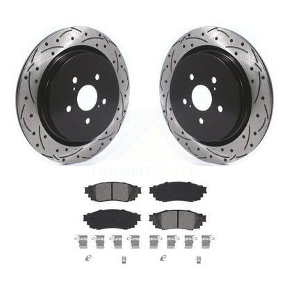 Kit de plaquettes semi-métalliques de Rotors de frein de fente de forage arrière pour Lexus RX350 RX450h RX350