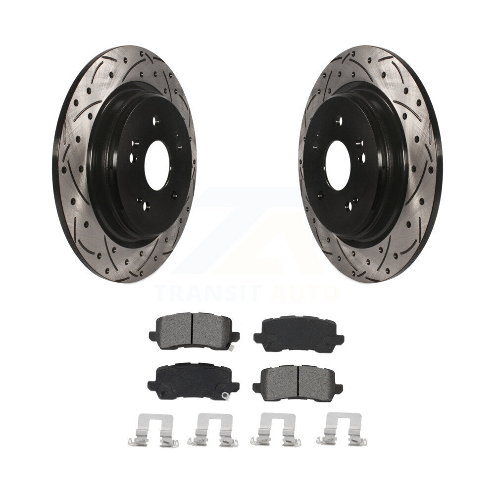 Kit de plaquettes semi-métalliques de Rotor de frein à disque à fente arrière percée pour Acura TL 2015 – 2020
