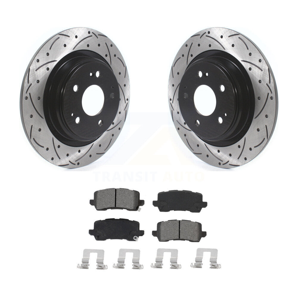 Kit de plaquettes semi-métalliques de Rotor de frein à disque à fente arrière percée pour Acura MD 2017 – 2020