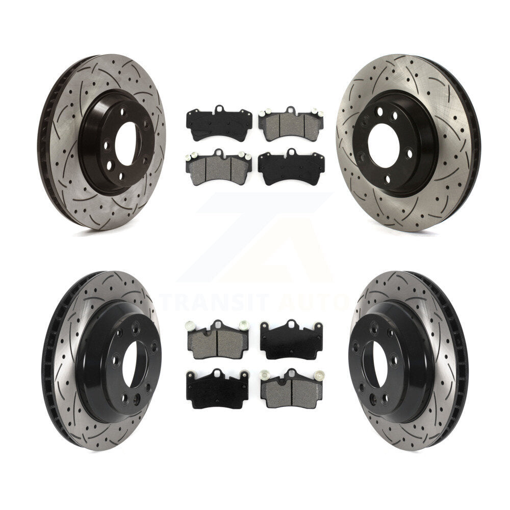 Kit de rotors de frein à disque avant et arrière et plaquettes semi-métalliques (6 pièces) pour Audi Q7 volkswagen