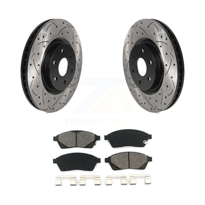 Rotors de frein à fente avant percés, Kit de plaquettes semi-métalliques pour Cadillac SRX Saab 9-4
