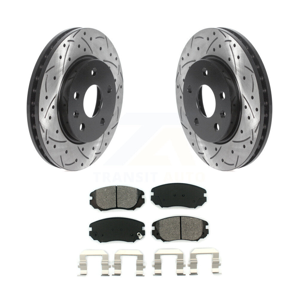 Rotors de frein à fente avant percés, Kit de plaquettes semi-métalliques pour Chevrolet Malibu Buic