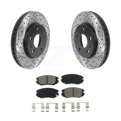 Rotors de frein à fente avant percés, Kit de plaquettes semi-métalliques pour Chevrolet Malibu Buic