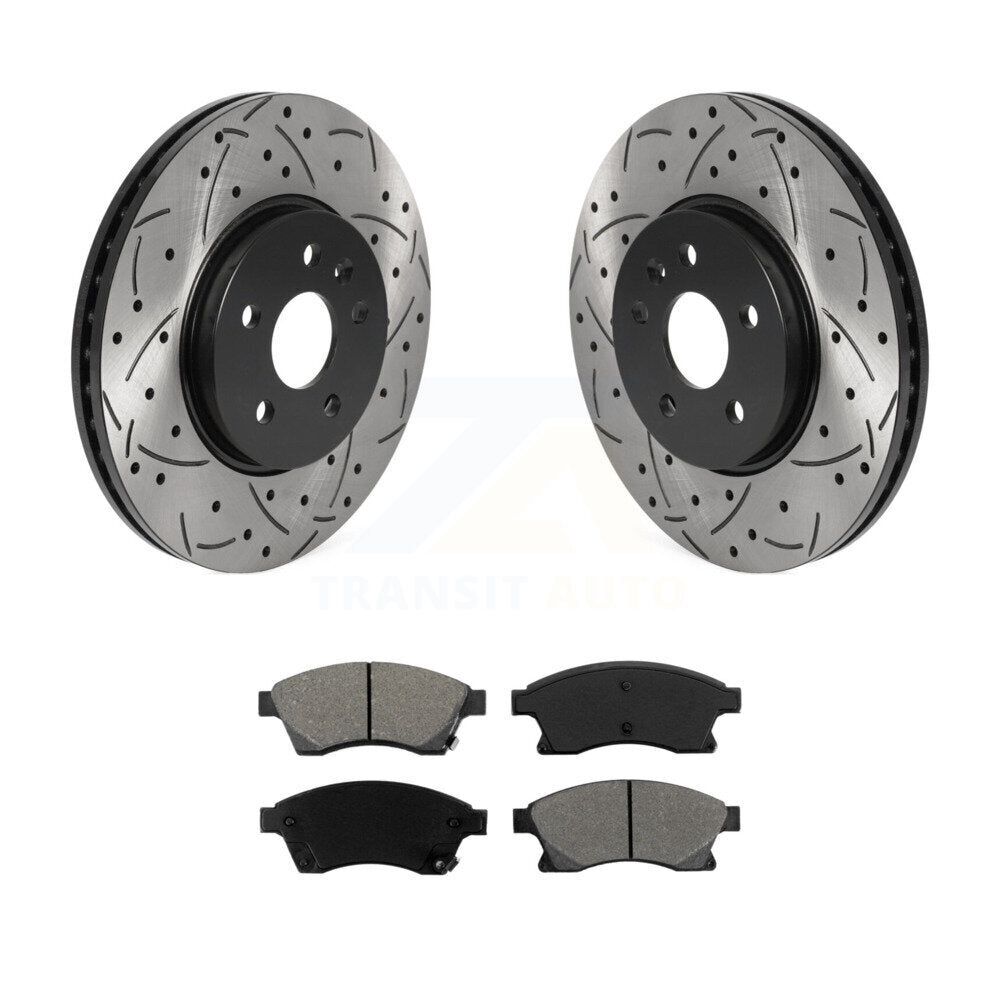 Kit de plaquettes de frein semi-métalliques pour rotors de frein à fente avant pour Chevrolet Sonic R 13-14