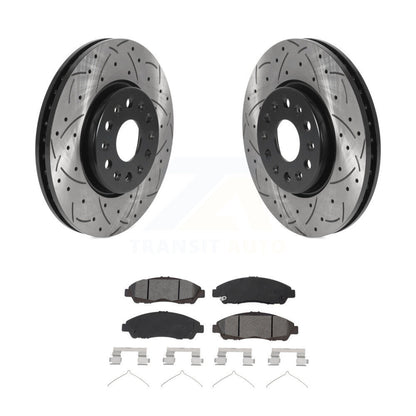Rotors de frein à fente avant percés, Kit de plaquettes semi-métalliques pour Chevrolet Traverse GM