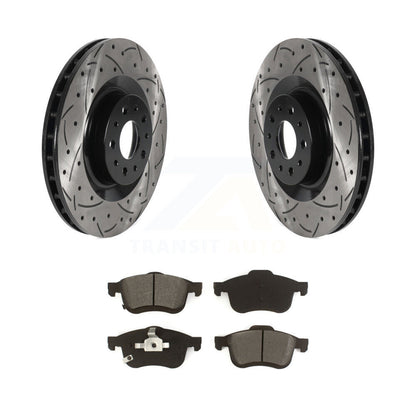 Kit de plaquettes semi-métalliques de rotors de frein à disque de fente de forage avant pour Fiat 500 2014-2020