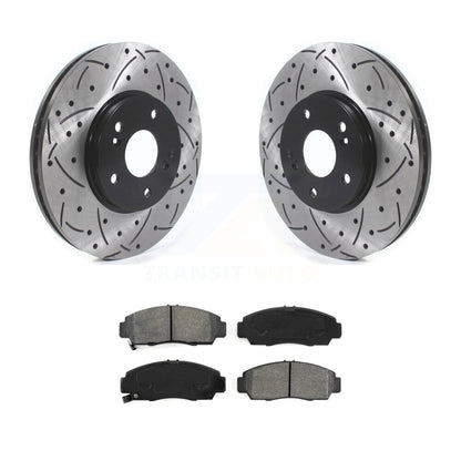 Rotors de frein à fente avant percés, Kit de plaquettes semi-métalliques pour Honda Accord Acura TS