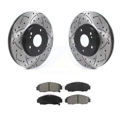 Kit de plaquettes semi-métalliques de Rotor de frein de fente de forage avant pour Honda Accord Acura TSX T