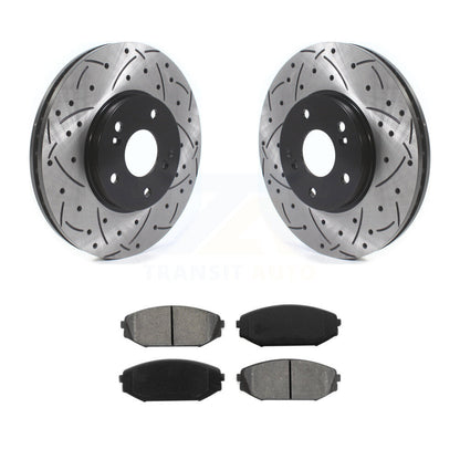 Kit de plaquettes semi-métalliques de Rotor de frein à fente avant percée, pour Honda Odyssey Acura MD