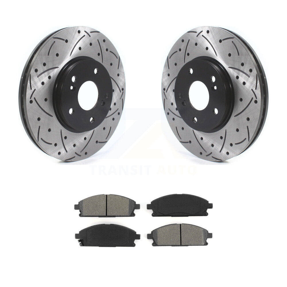 Rotors de frein à disque à fente avant, Kit de plaquettes semi-métalliques pour Acura MD 2003 – 2006