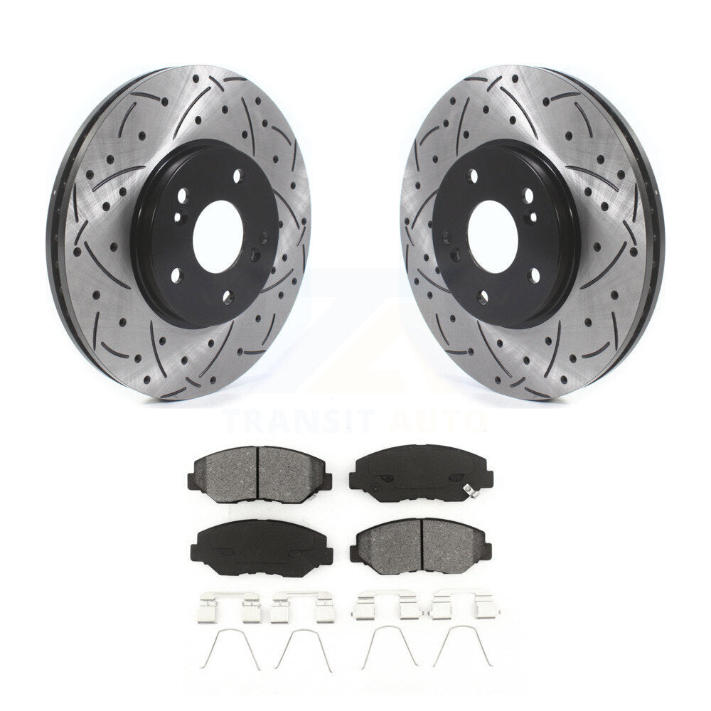 Kit de plaquettes semi-métalliques de Rotor de frein à disque à fente avant percée pour Honda Pilot Accor