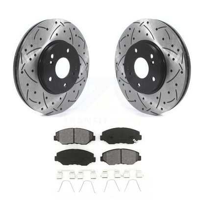 Kit de plaquettes semi-métalliques de Rotor de frein à disque à fente avant percée pour Honda Pilot Accor