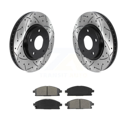 Kit de plaquettes de frein semi-métalliques pour rotors de frein à fente avant percés pour Nissan Ques 2004-2009