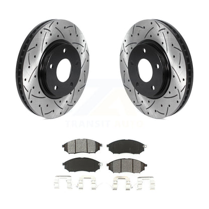 Rotor de frein à disque à fente avant percée et Kit de plaquettes semi-métalliques pour INFINITI Q45 M4