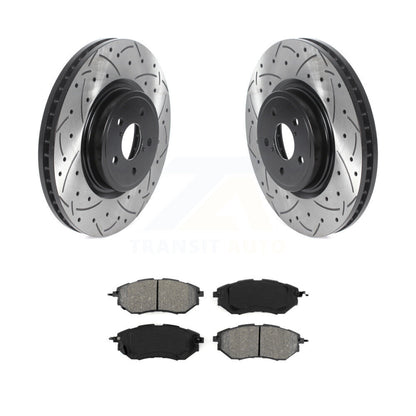 Kit de plaquettes semi-métalliques de Rotor de frein à fente avant percée pour Subaru Forester Outbac