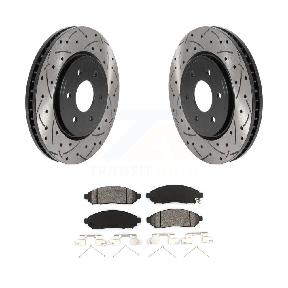 Rotors de frein à fente avant percés, Kit de plaquettes semi-métalliques pour Nissan Frontier Xterr