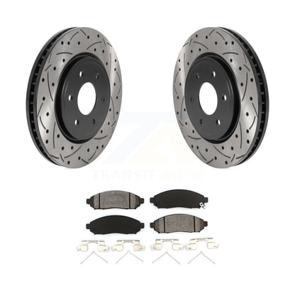 Rotors de frein à fente avant percés, Kit de plaquettes semi-métalliques pour Nissan Frontier Xterr