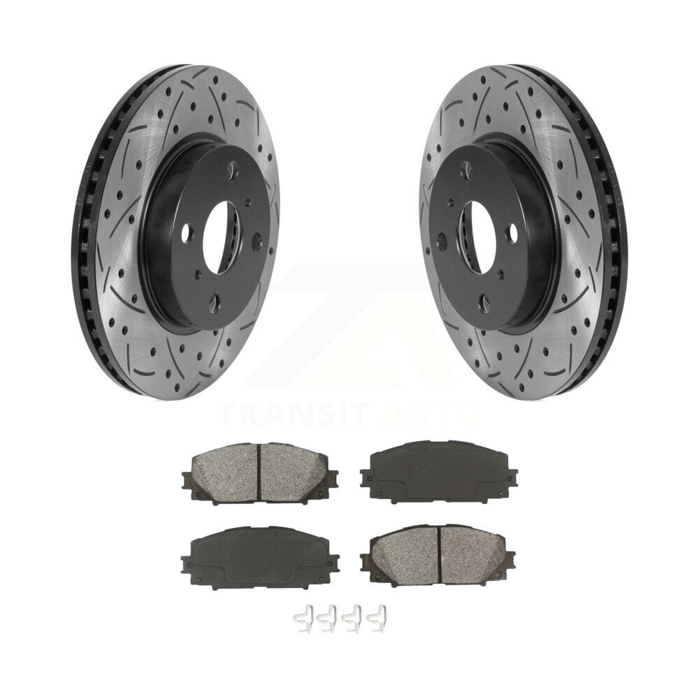 Kit de plaquettes semi-métalliques de Rotor de frein à fente avant percée, pour Toyota Yaris Prius C i