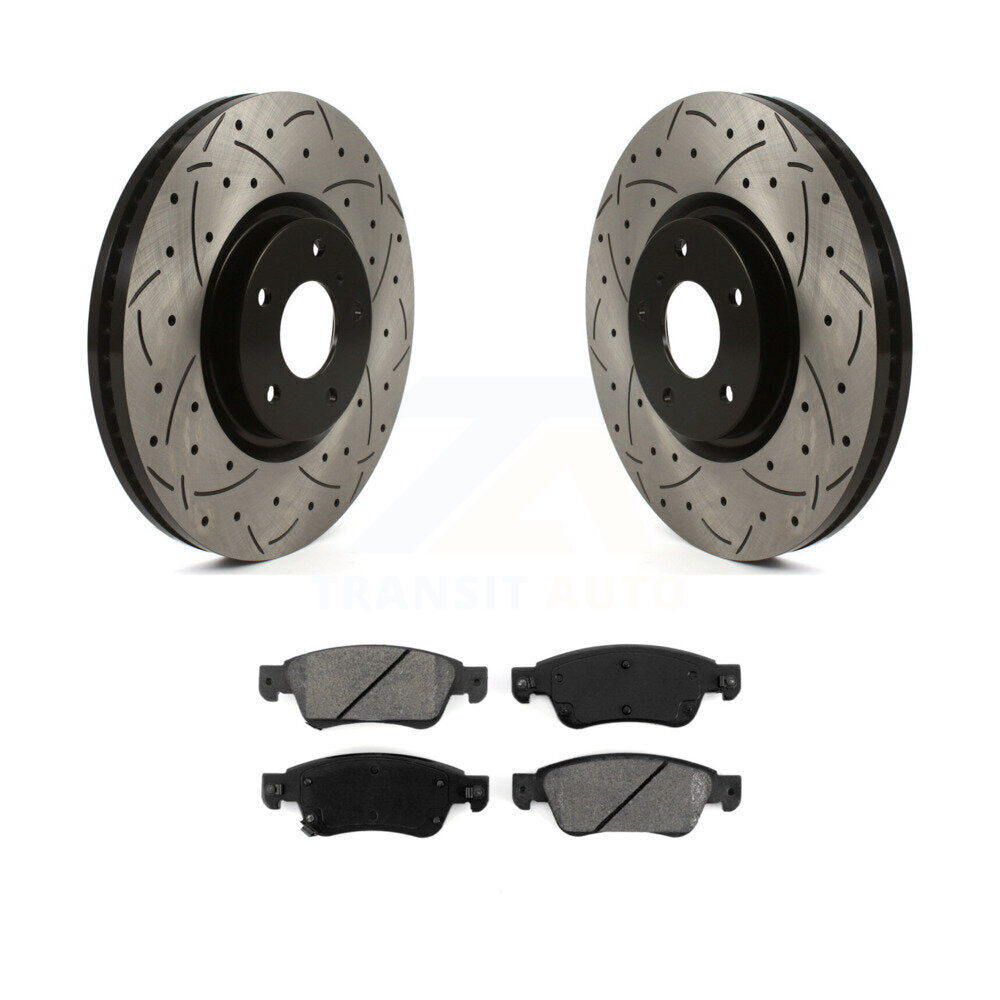Kit de plaquettes semi-métalliques de Rotor de frein à disque de fente de forage avant pour INFINITI G37 G35 Q6