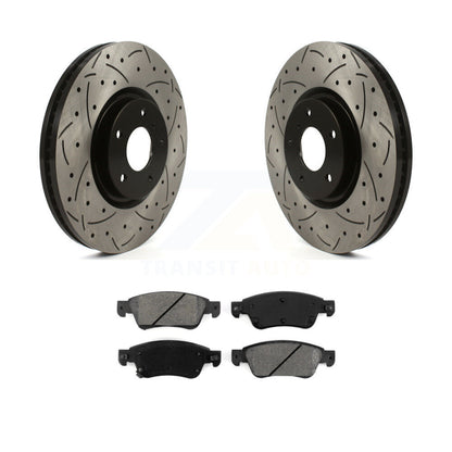 Kit de plaquettes semi-métalliques de Rotor de frein à disque de fente de forage avant pour INFINITI G37 G35 Q6