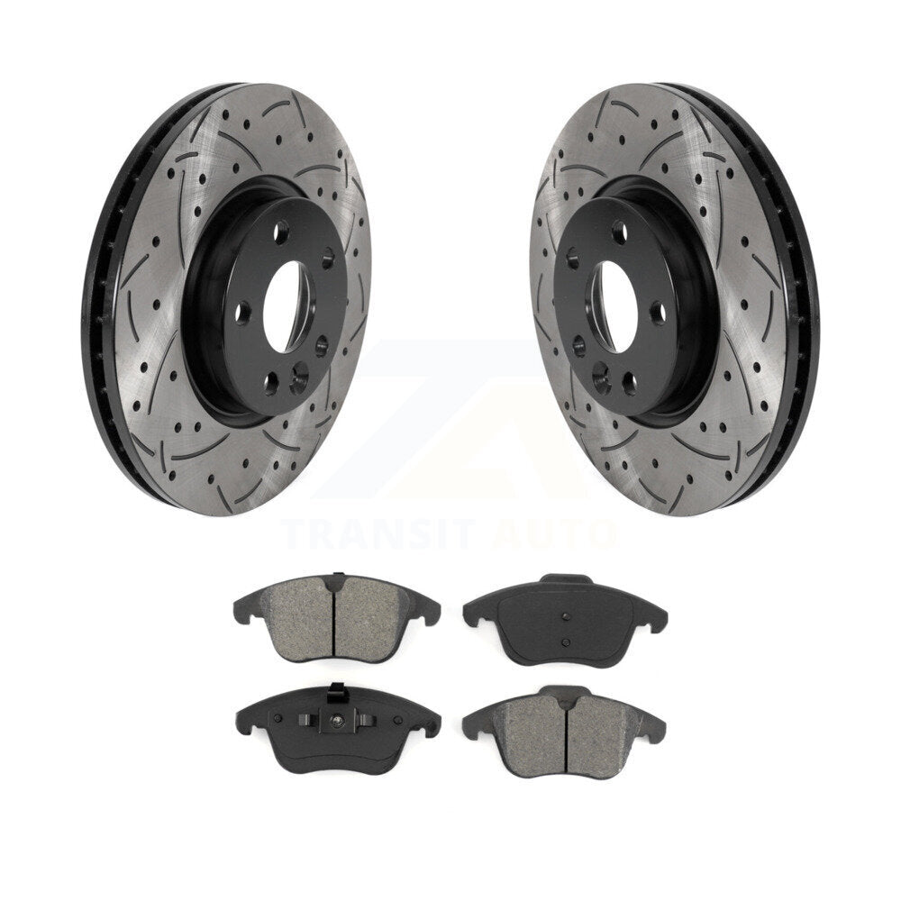 Rotors de frein à fente avant percés, Kit de plaquettes semi-métalliques pour Volvo Land Rover Rang