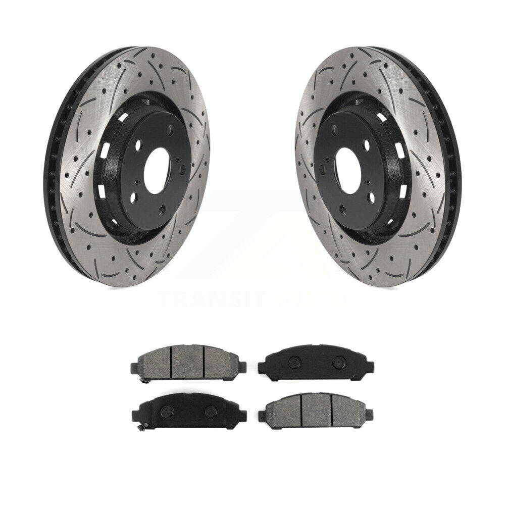 Rotors de frein à fente avant percés, Kit de plaquettes semi-métalliques pour Toyota Venz 2009 – 2016