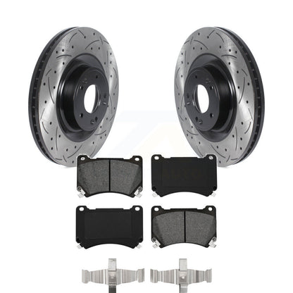 Rotor de frein à fente percée avant et Kit de plaquettes semi-métalliques pour Hyundai Genesis Equu