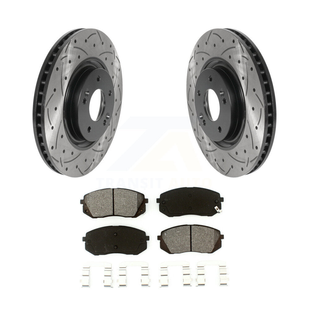 Kit de plaquettes semi-métalliques de Rotor de frein de fente de forage avant pour Hyundai Tucson Sonata Ki